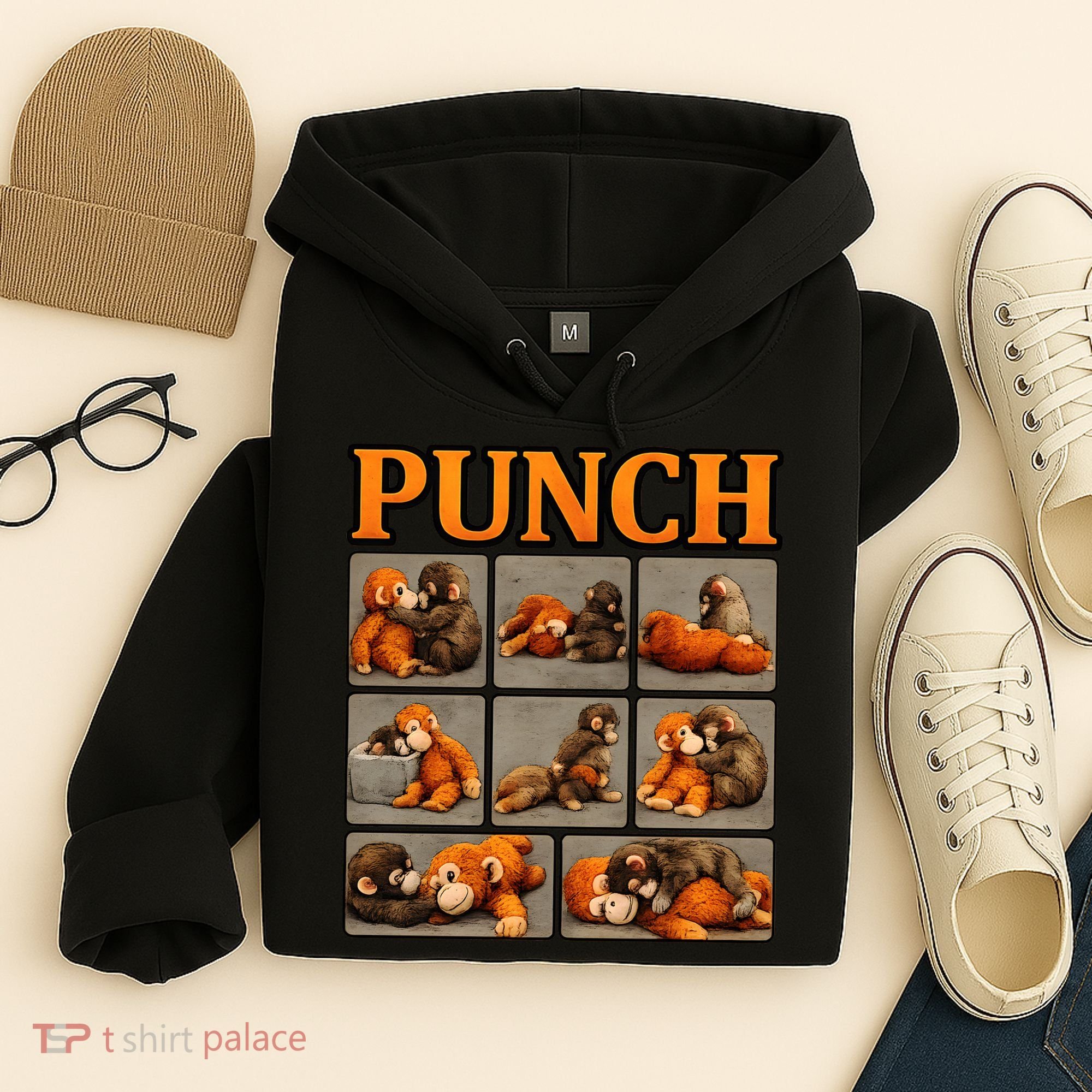 Cute Monkey Punch Funny Hoodie