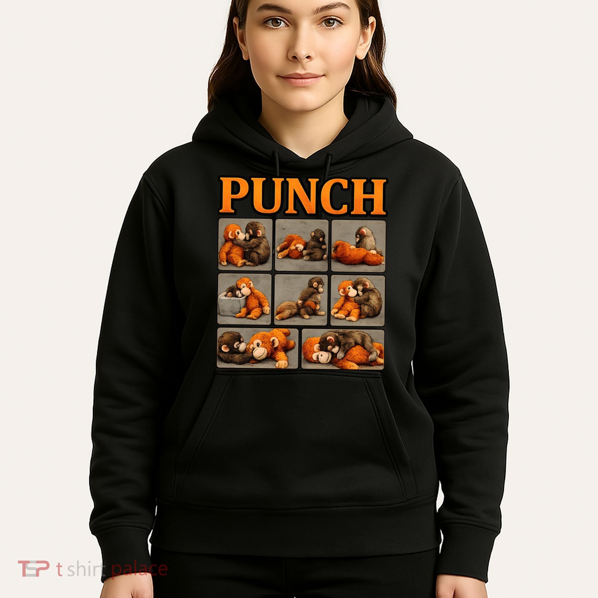 Cute Monkey Punch Funny Hoodie