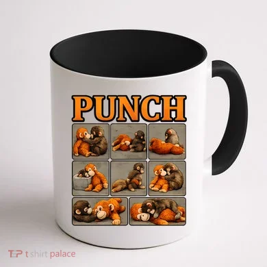 Cute Monkey Punch Funny Coffee Mug back