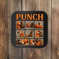 Cute Monkey Punch Funny Coaster thumb 0