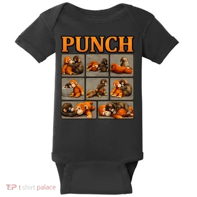 Cute Monkey Punch Funny Baby Bodysuit