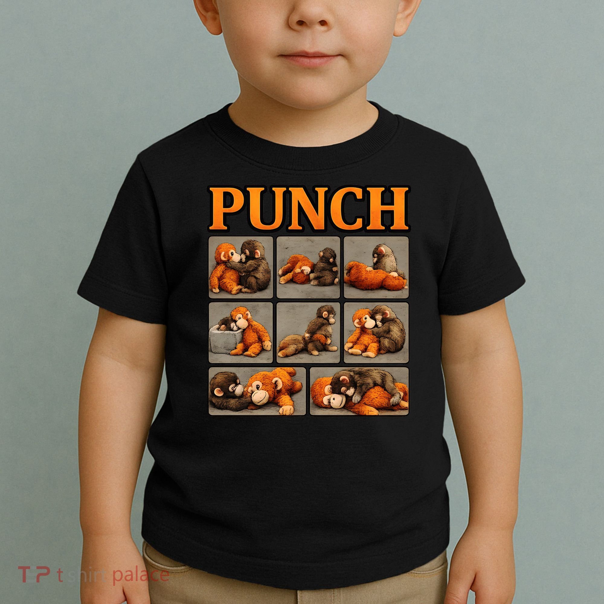 Cute Monkey Punch Funny Toddler T-Shirt