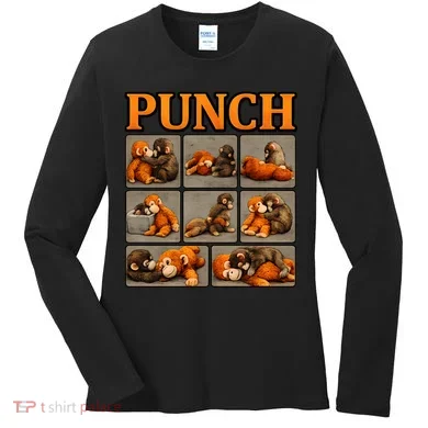 Cute Monkey Punch Funny Women's Long Sleeve Shirt