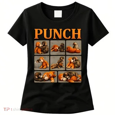 Cute Monkey Punch Funny Women's T-Shirt