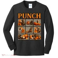 Cute Monkey Punch Funny Kids Long Sleeve Shirt thumb 0