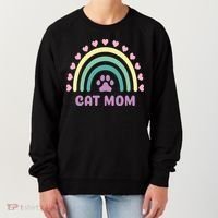 Cat Mom Rainbow Heart Women's Sweatshirt thumb 0