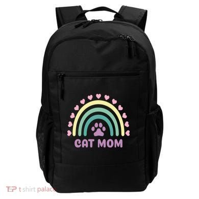 Cat Mom Rainbow Heart Backpack