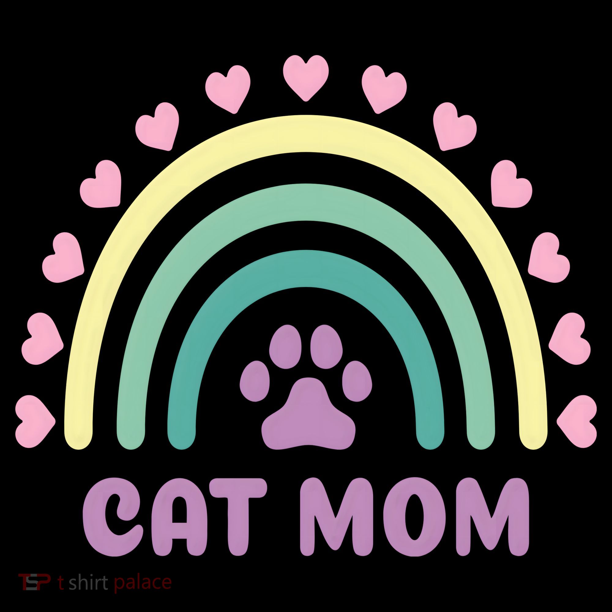 Cat Mom Rainbow Heart Backpack