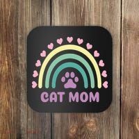 Cat Mom Rainbow Heart Coaster thumb 0