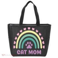 Cat Mom Rainbow Heart Tote Bag thumb 0