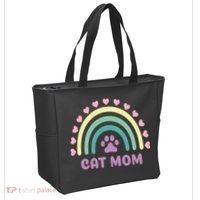 Cat Mom Rainbow Heart Tote Bag thumb 2