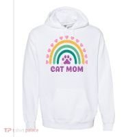 Cat Mom Rainbow Heart Comfort Colors Garment-Dyed Hooded Sweatshirt thumb 0