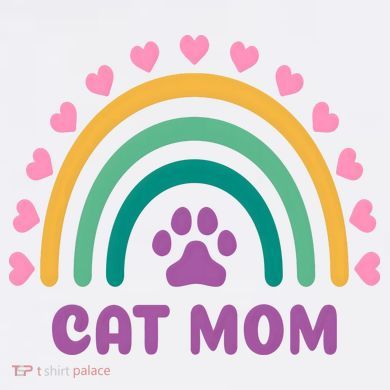 Cat Mom Rainbow Heart Comfort Colors Garment-Dyed Hooded Sweatshirt