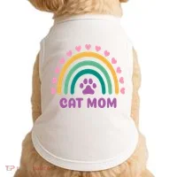 Cat Mom Rainbow Heart Doggie Tank thumb 0