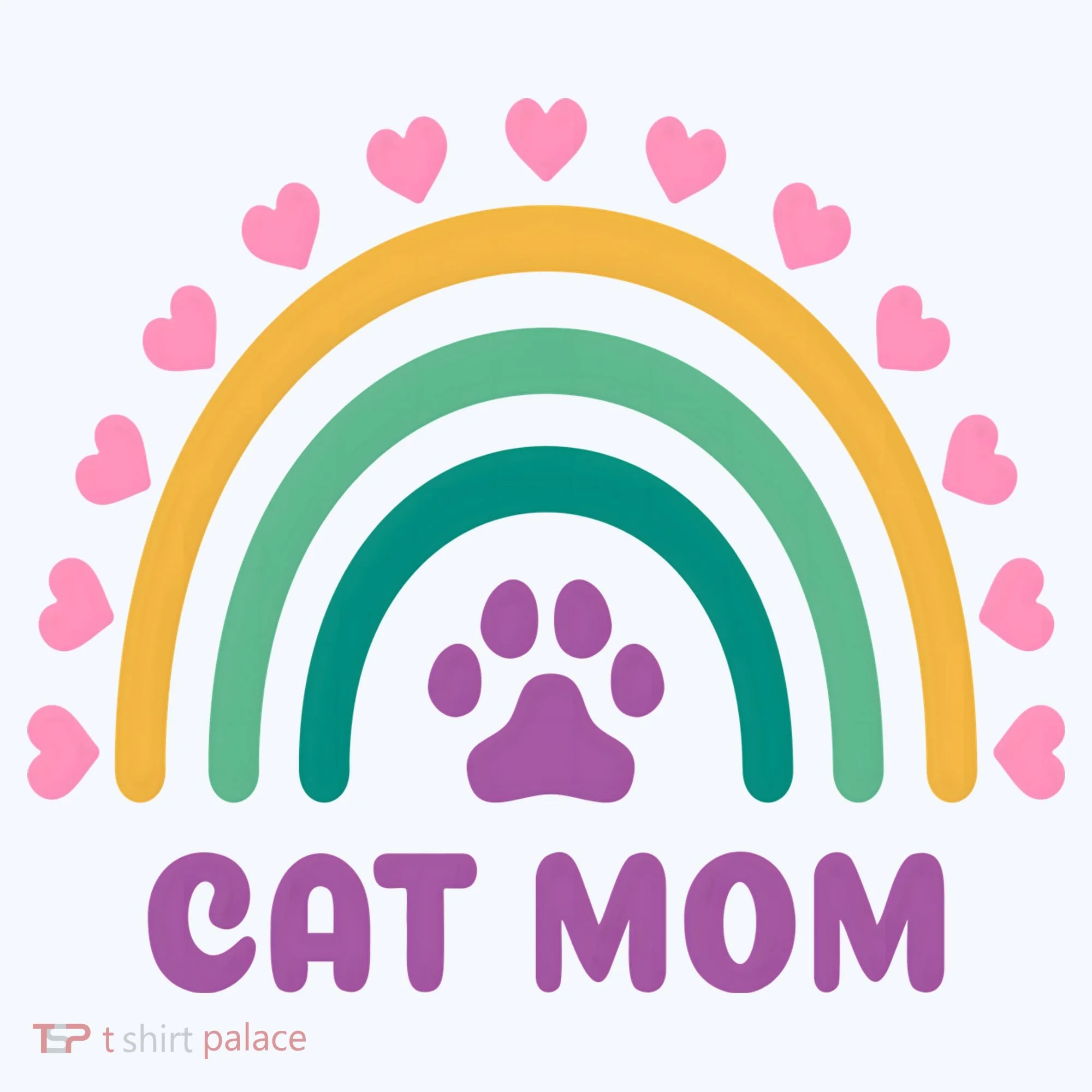 Cat Mom Rainbow Heart Doggie Tank