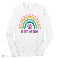 Cat Mom Rainbow Heart Long Sleeve Shirt thumb 0