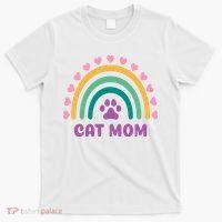 Cat Mom Rainbow Heart T-Shirt thumb 0