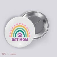 Cat Mom Rainbow Heart Button thumb 0