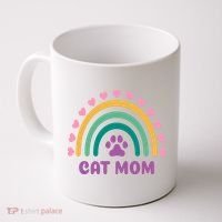 Cat Mom Rainbow Heart Coffee Mug thumb 0