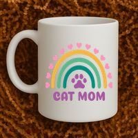 Cat Mom Rainbow Heart Coffee Mug thumb 2