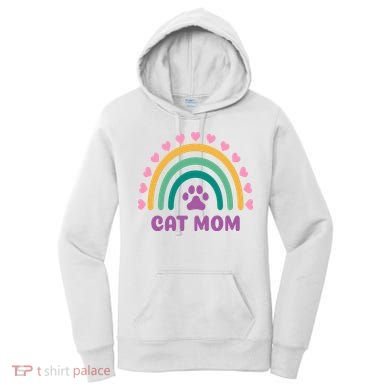 Cat Mom Rainbow Heart Women's Hoodie