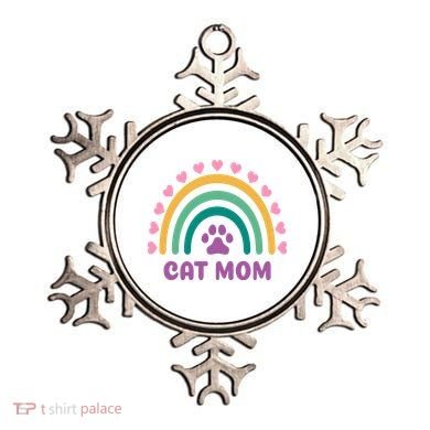 Cat Mom Rainbow Heart Ornament