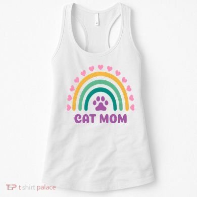 Cat Mom Rainbow Heart Women's Tank Top