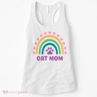 Cat Mom Rainbow Heart Women's Tank Top thumb 0