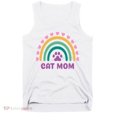 Cat Mom Rainbow Heart Tank Top