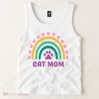 Cat Mom Rainbow Heart Tank Top thumb 2