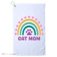 Cat Mom Rainbow Heart Golf Towel thumb 0
