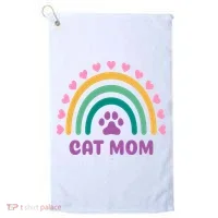 Cat Mom Rainbow Heart Golf Towel thumb 0