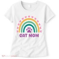 Cat Mom Rainbow Heart Women's T-Shirt thumb 0