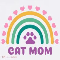 Cat Mom Rainbow Heart Women's T-Shirt thumb 6