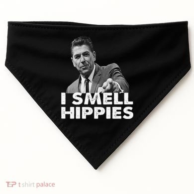 Conservative Merica Ronald Reagan I Smell Hippies USA-Made Doggie Bandana