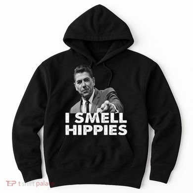 Conservative Merica Ronald Reagan I Smell Hippies Hoodie