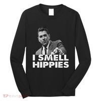 Conservative Merica Ronald Reagan I Smell Hippies Long Sleeve Shirt thumb 0