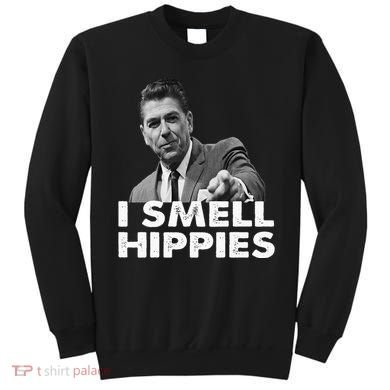 Conservative Merica Ronald Reagan I Smell Hippies Sweatshirt