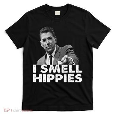 Conservative Merica Ronald Reagan I Smell Hippies T-Shirt