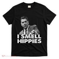Conservative Merica Ronald Reagan I Smell Hippies T-Shirt thumb 0