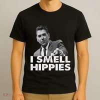 Conservative Merica Ronald Reagan I Smell Hippies T-Shirt thumb 3