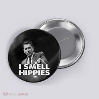 Conservative Merica Ronald Reagan I Smell Hippies Button thumb 0