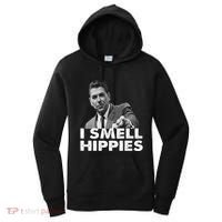 Conservative Merica Ronald Reagan I Smell Hippies Women's Hoodie thumb 0