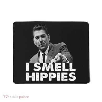 Conservative Merica Ronald Reagan I Smell Hippies Mousepad