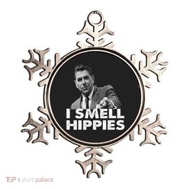 Conservative Merica Ronald Reagan I Smell Hippies Ornament