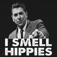 Conservative Merica Ronald Reagan I Smell Hippies Baby Bodysuit thumb 2