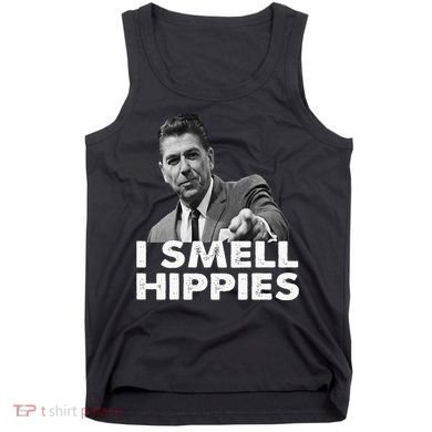 Conservative Merica Ronald Reagan I Smell Hippies Tank Top