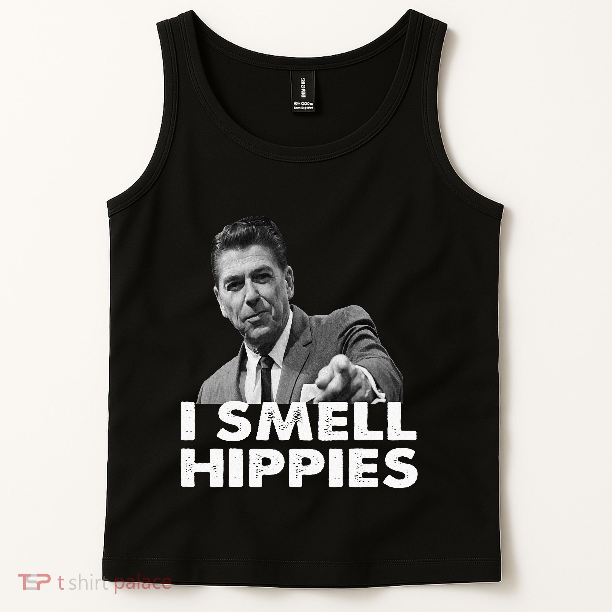 Conservative Merica Ronald Reagan I Smell Hippies Tank Top