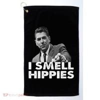 Conservative Merica Ronald Reagan I Smell Hippies Golf Towel thumb 0
