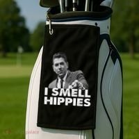Conservative Merica Ronald Reagan I Smell Hippies Golf Towel thumb 2